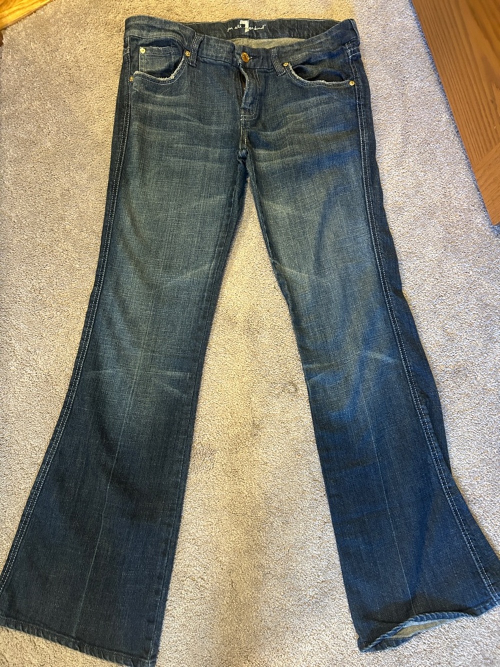 7 For All Mankind Dark Blue Flare Jeans